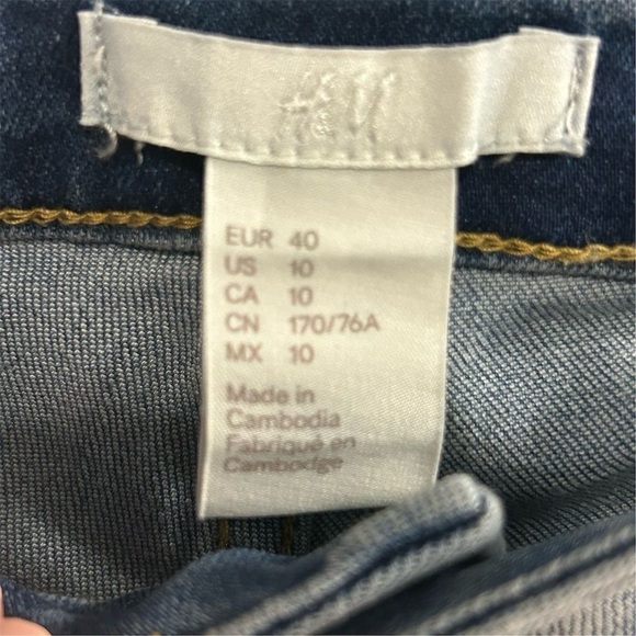 H&M Women's Skinny Jeans Size 10 Blue Super Stretch Denim 5-Pocket - Picture 5 of 8